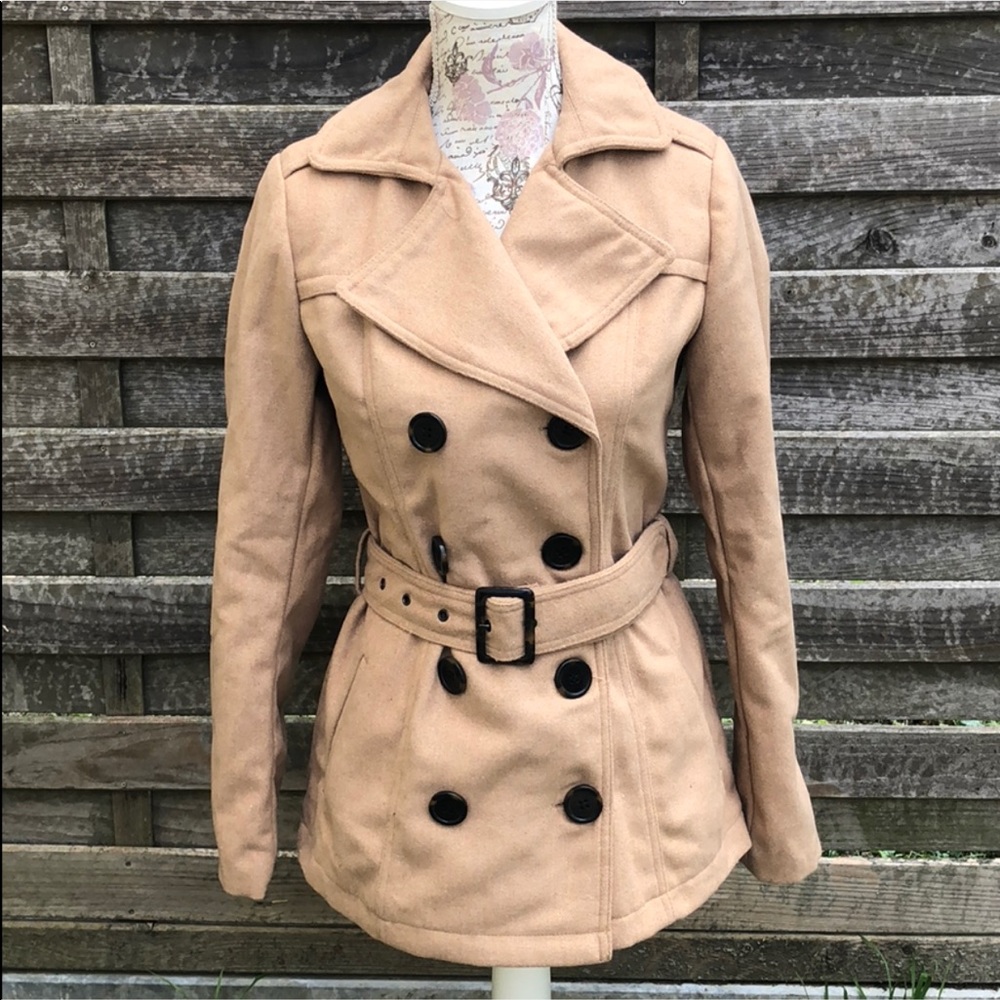 Elegant Tan Pea Coat